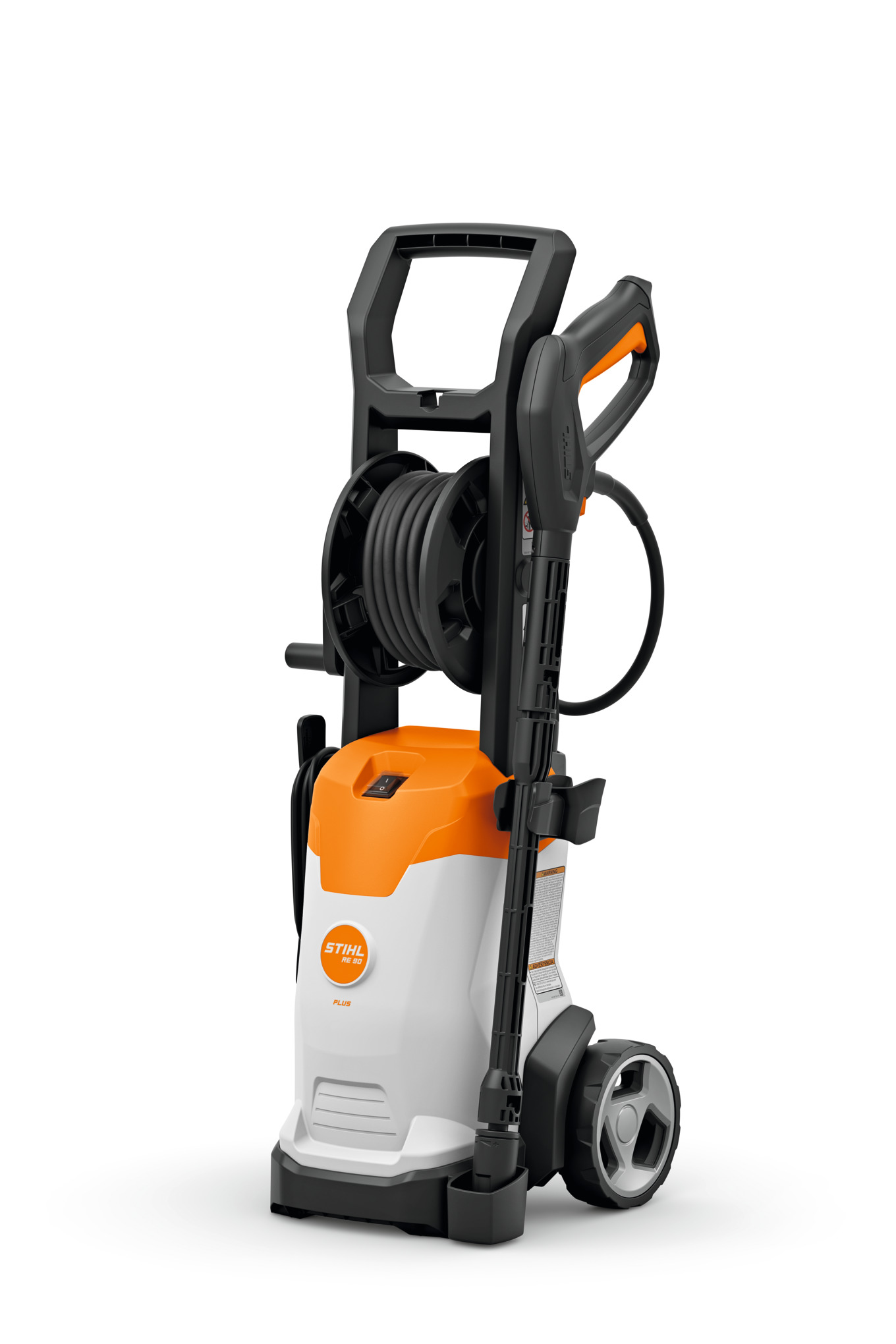 This premium corded electric pressure washer comes with a built-in pressurized hose reel.