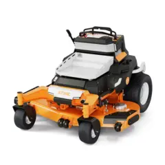 Stand-on zero-turn mower with all-day run times and up to 21 acres on a single charge.
