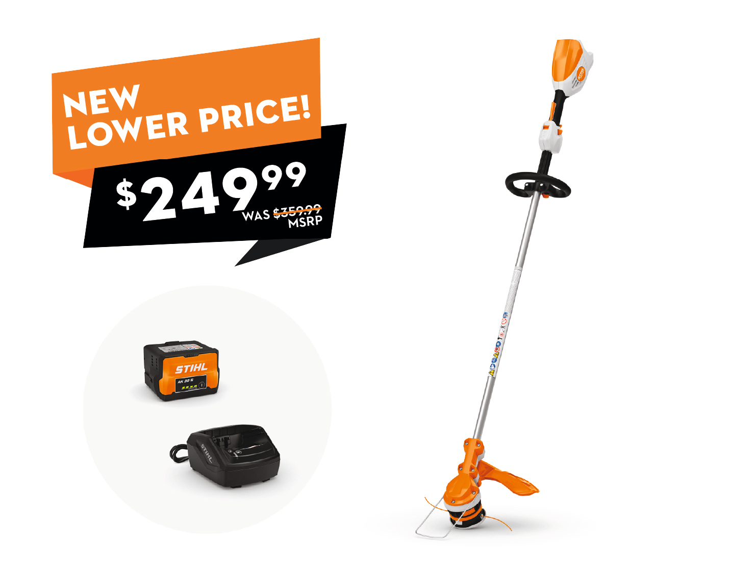 Powerful and lightweight, this battery-powered trimmer features a variable-speed trigger.