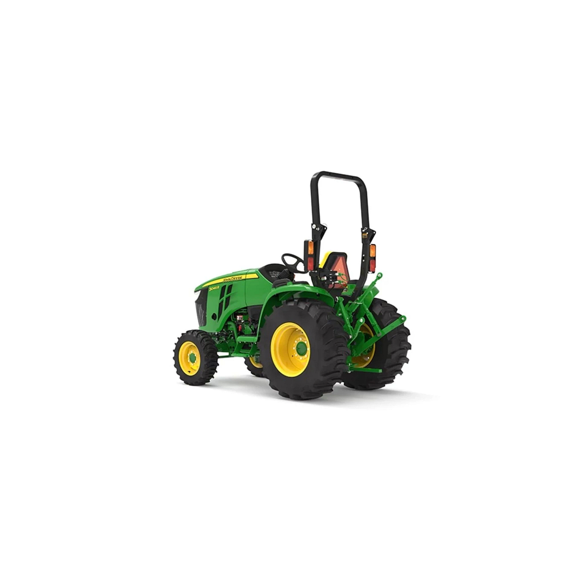 Studio image with a rear left view of 3046R Compact Tractor