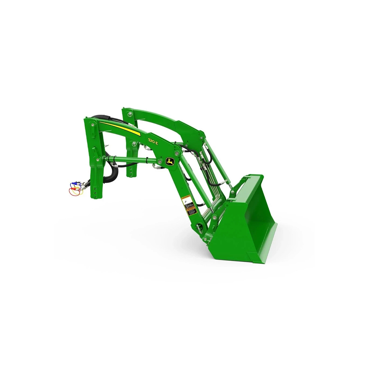 Studio image with a front right view of a front end loader