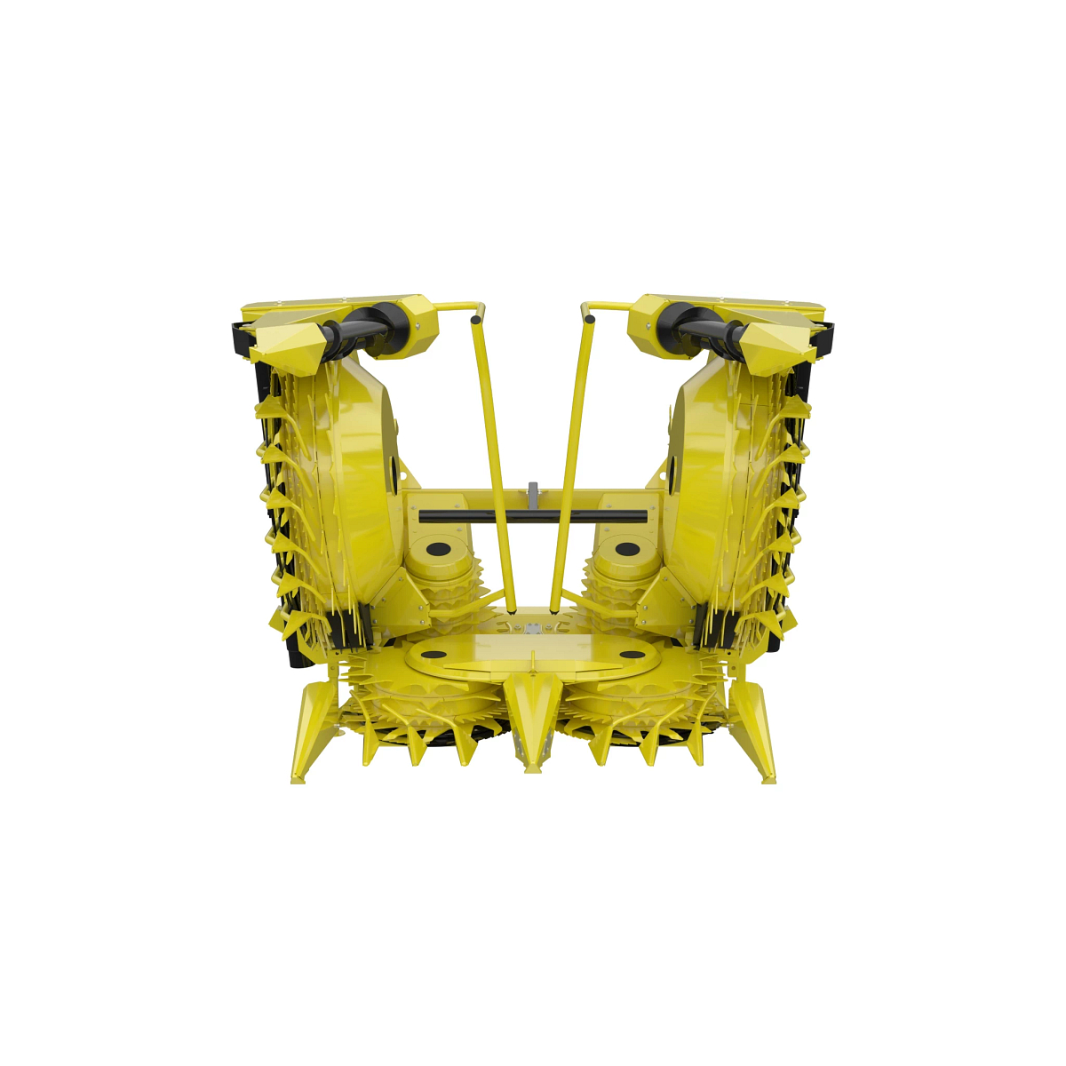 Front view studio image of a 445Pro Rotary Crop Header Folded