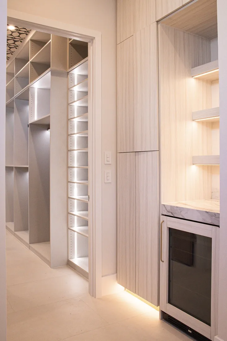 Comparison of a local cabinet maker's workshop and a national retailer's showroom