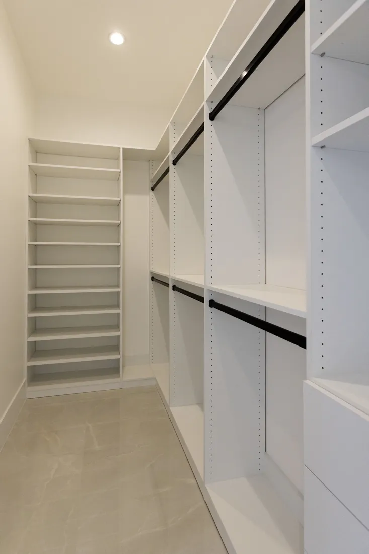 Cleared closet space ready for installation with a preparation checklist