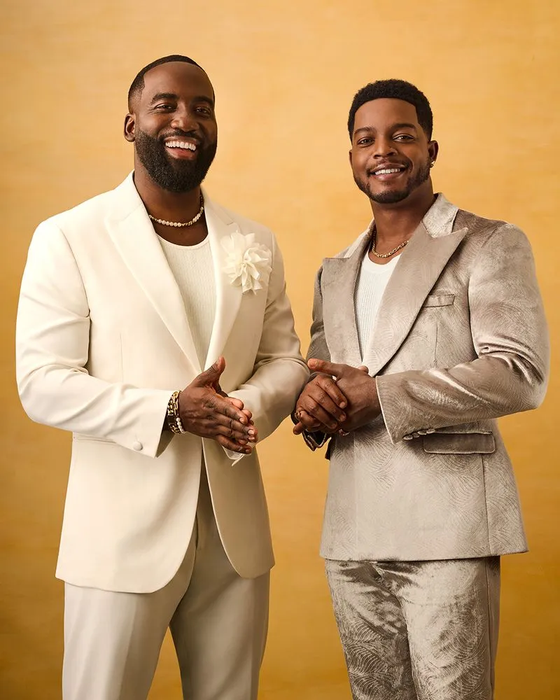 The Legacy presenters portraiture of two men in suits photographed by Oshane Howard