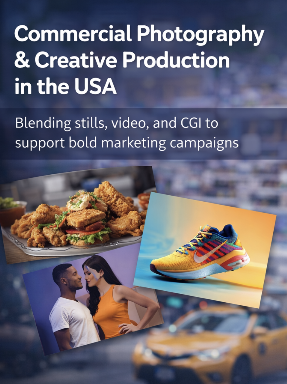 Commercial photography setup capturing a brand advertisement in an urban environment, showcasing FUZE Reps USA’s creative production and photographer representation.