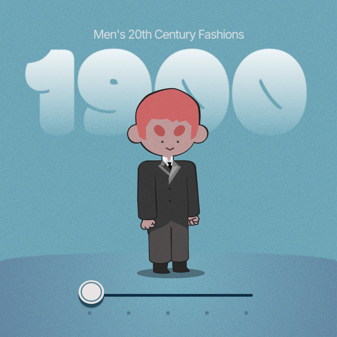 Cartoon character with a old suit