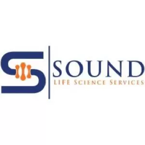Logo for Sound Life Science Services with stylized blue 'S' and orange molecular shapes.