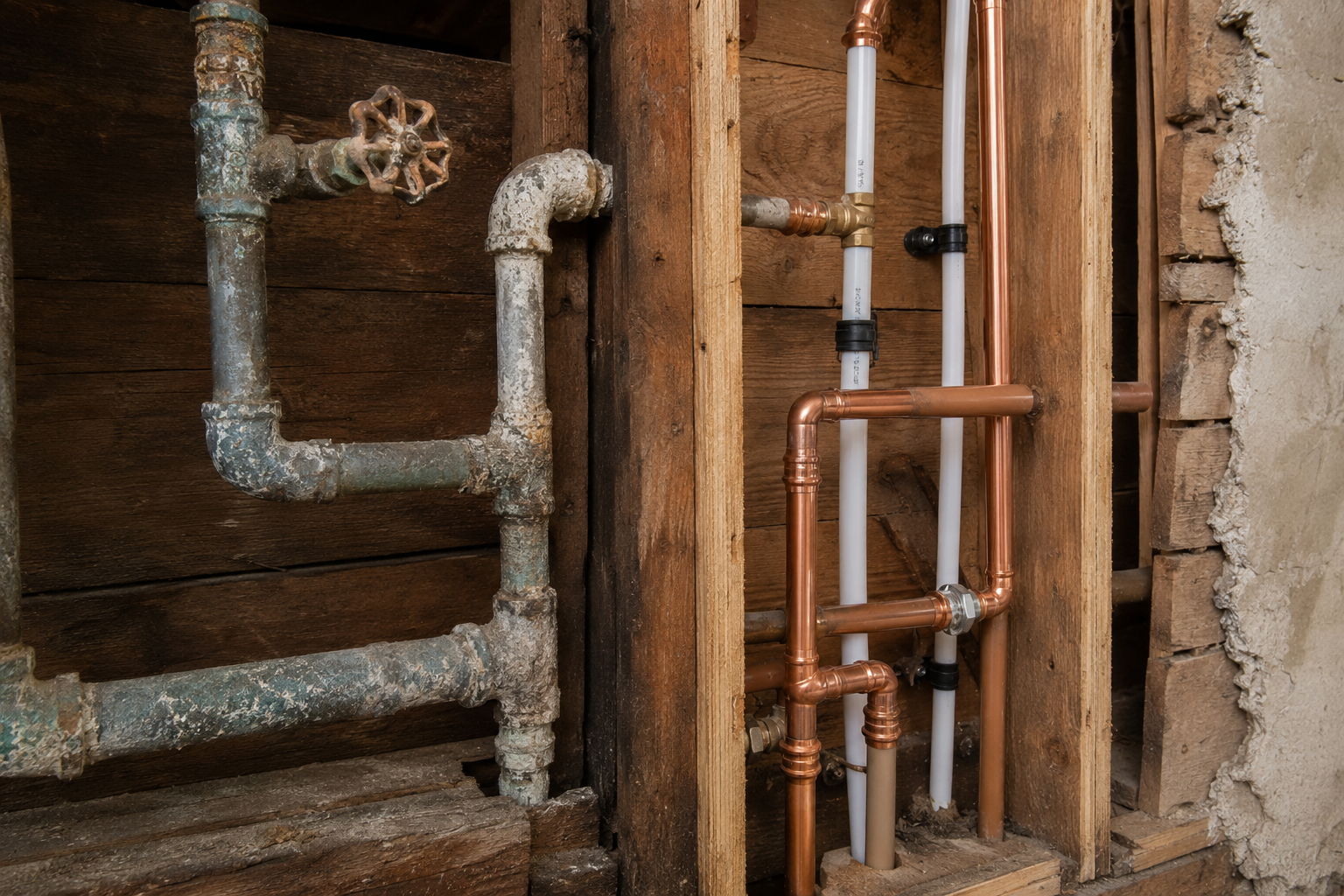 historic home plumbing galvanized vs modern pipes pex and copper