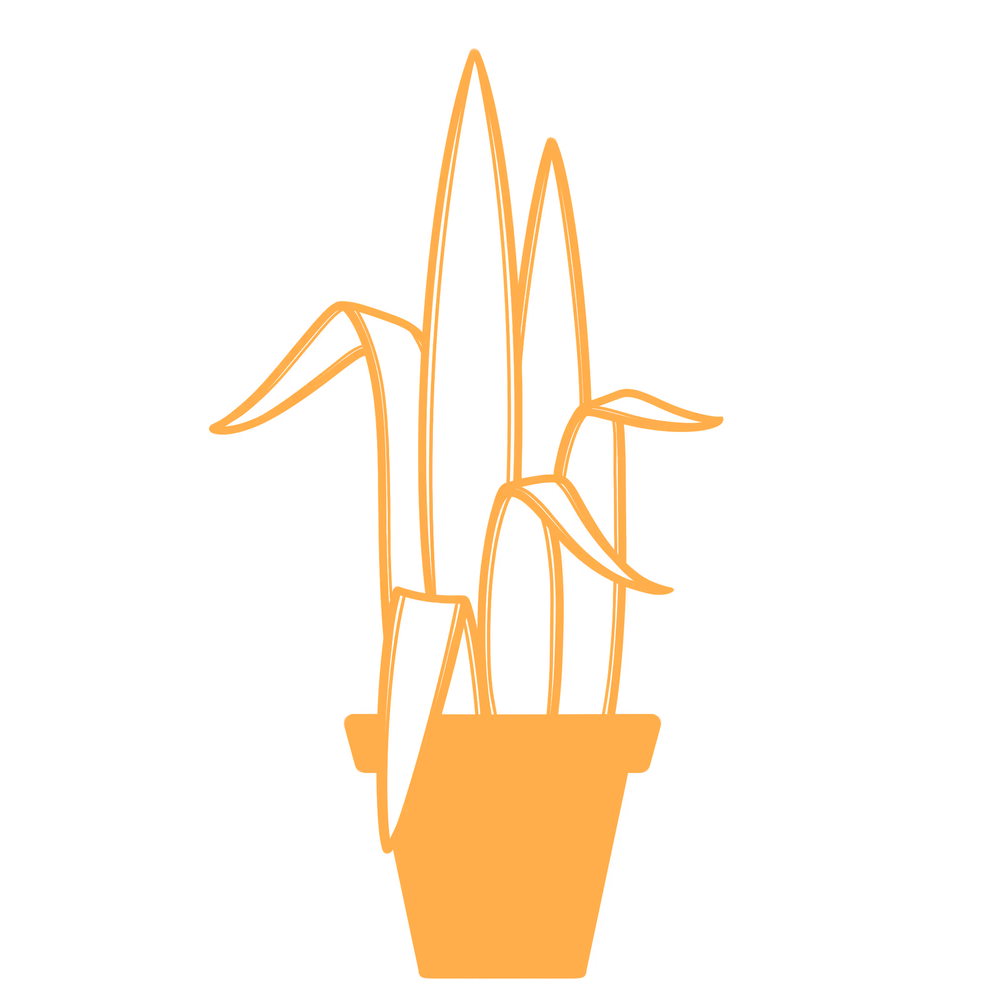 a hand-drawn graphic of a snake plant