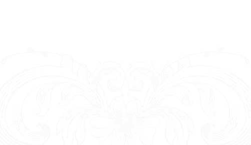 Decorative symmetrical ornamental design with swirling floral and vine patterns in black.