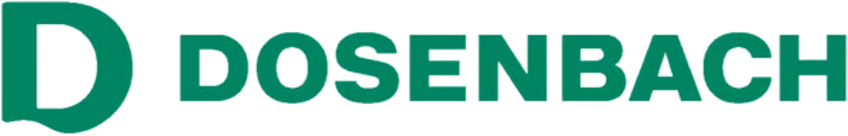 Dosenbach brand logo featuring a bold, stylized green letter 'D' followed by the uppercase word 'DOSENBACH'.