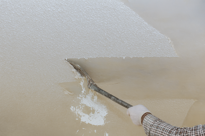 removing the paint of the ceiling