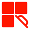 Grout icon in red colour