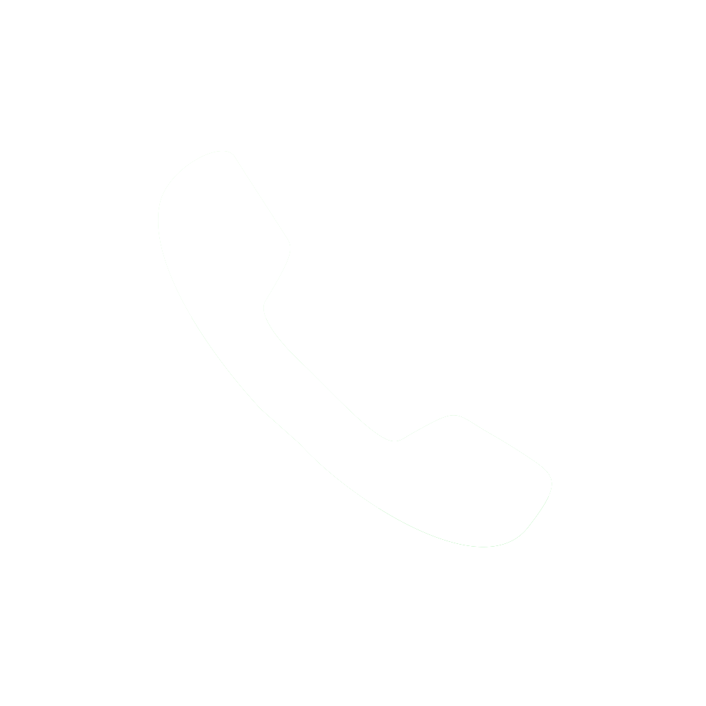 White phone handset icon with sound waves indicating a call, on a transparent background.