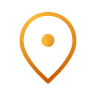 Orange Luckman Capital location pin icon with circular marker
