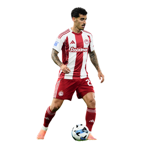 Soccer player in red and white striped uniform controlling a soccer ball.