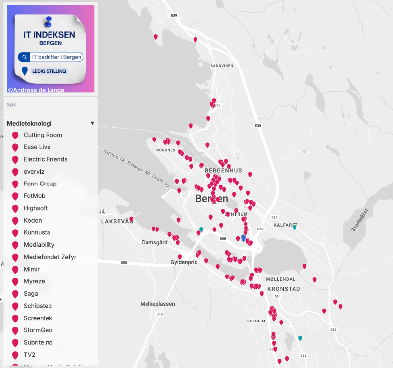 IT Indeksen Bergen med kart. 