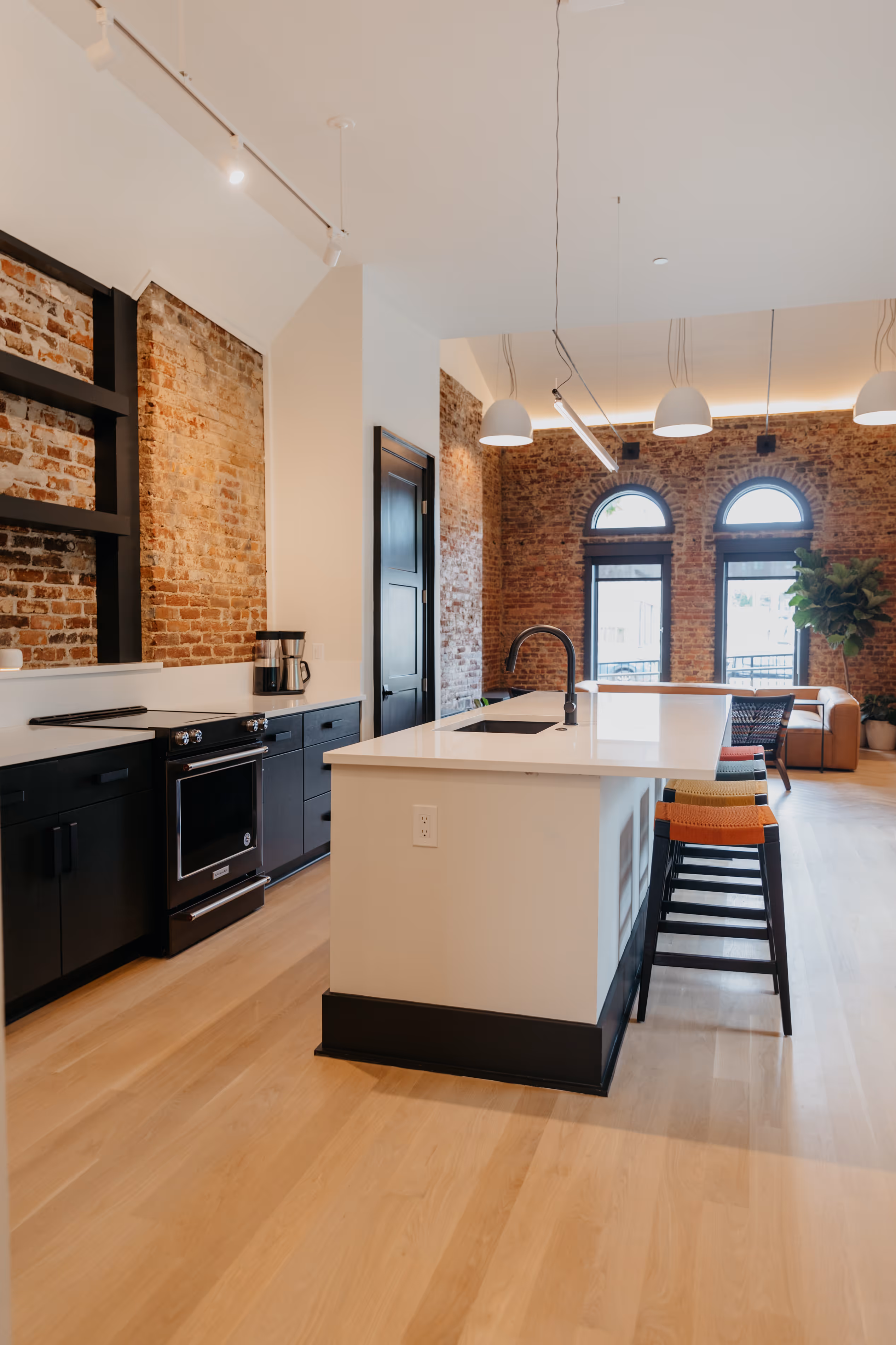 Kitchen and living room in Sparrow Unit 102, Nashville