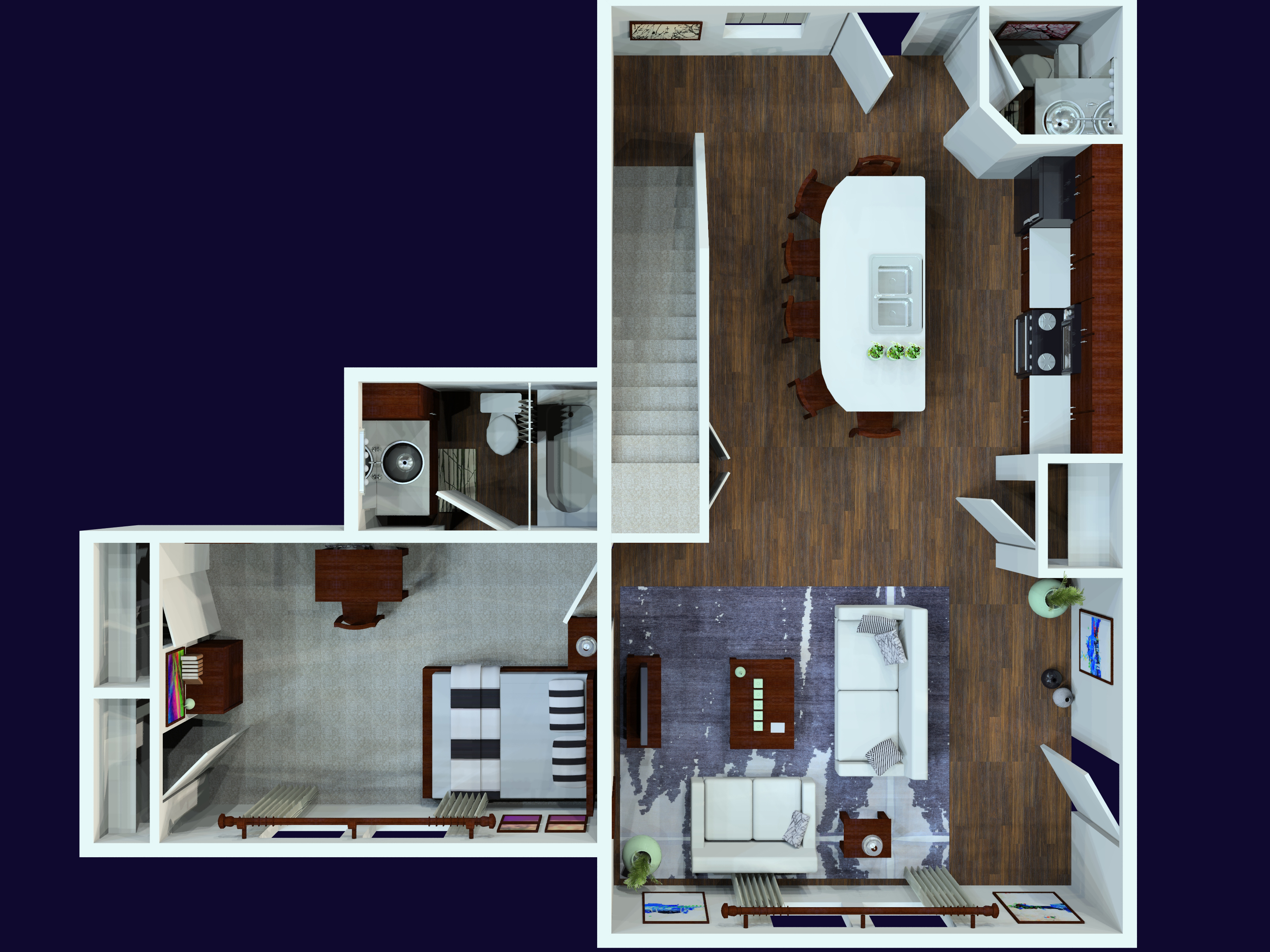 4 Bedroom 4.5 Bath TownHouse floor plan layout