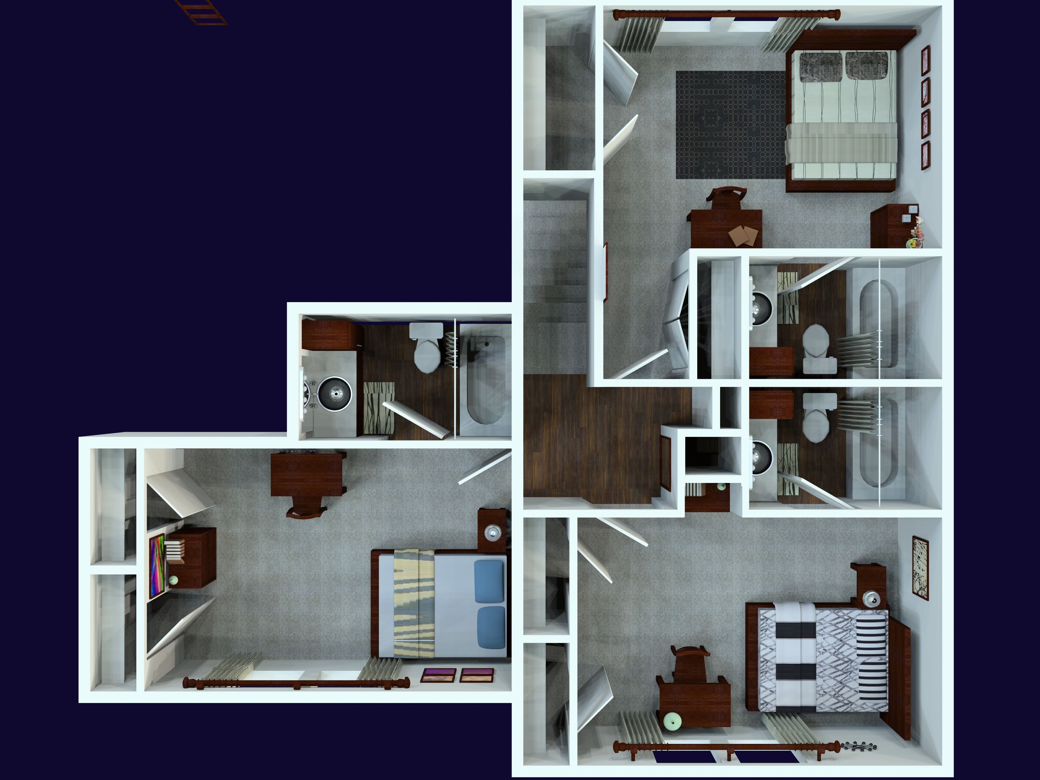 4 Bedroom 4.5 Bath TownHouse second floor layout