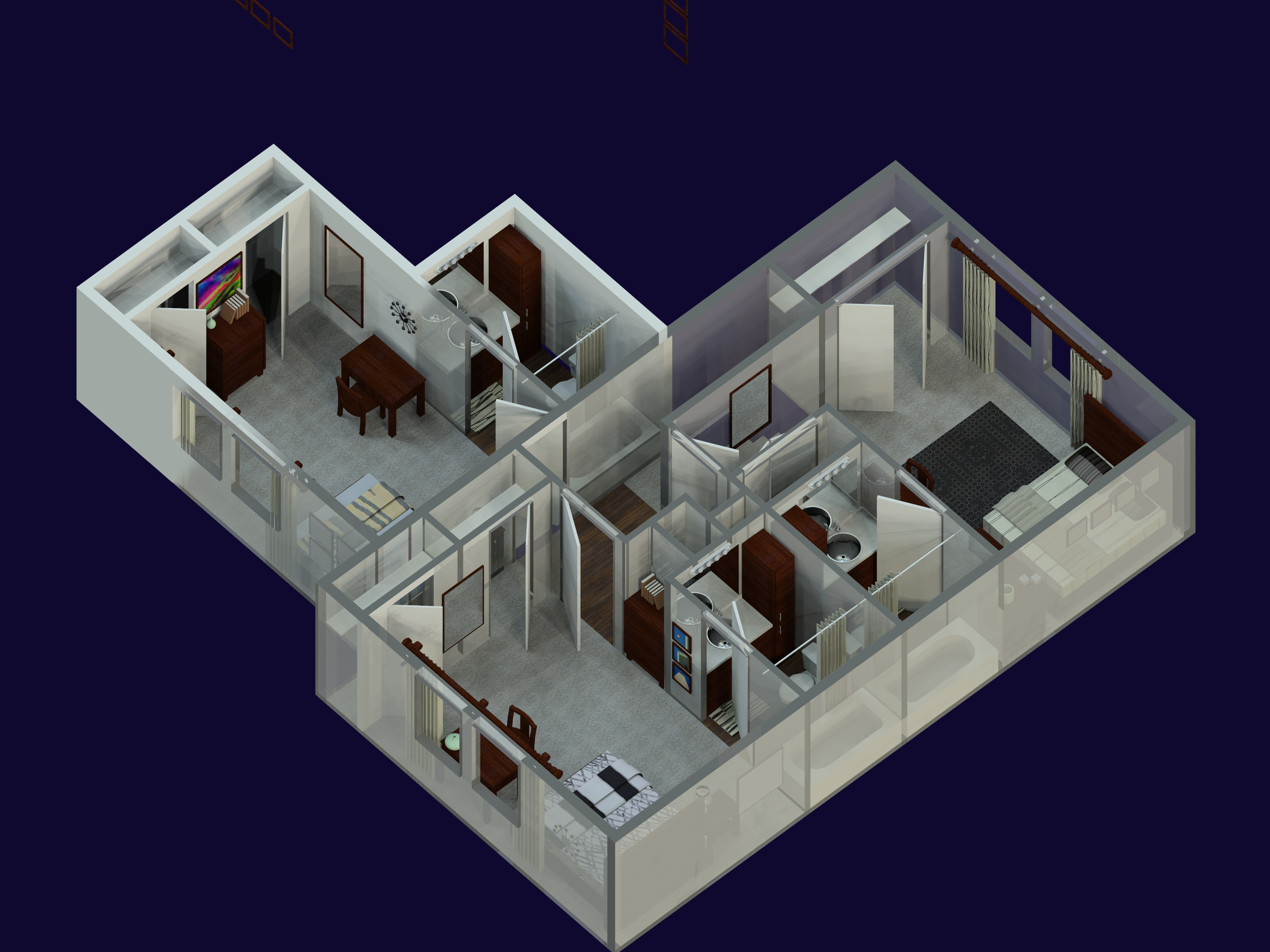 4 Bedroom 4.5 Bath TownHouse second floor layout