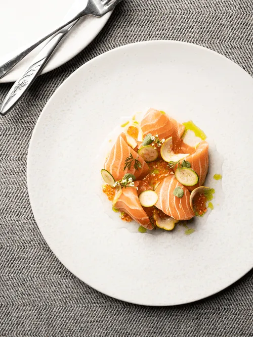 Rinka - Citrus courgette salmon cerviche
