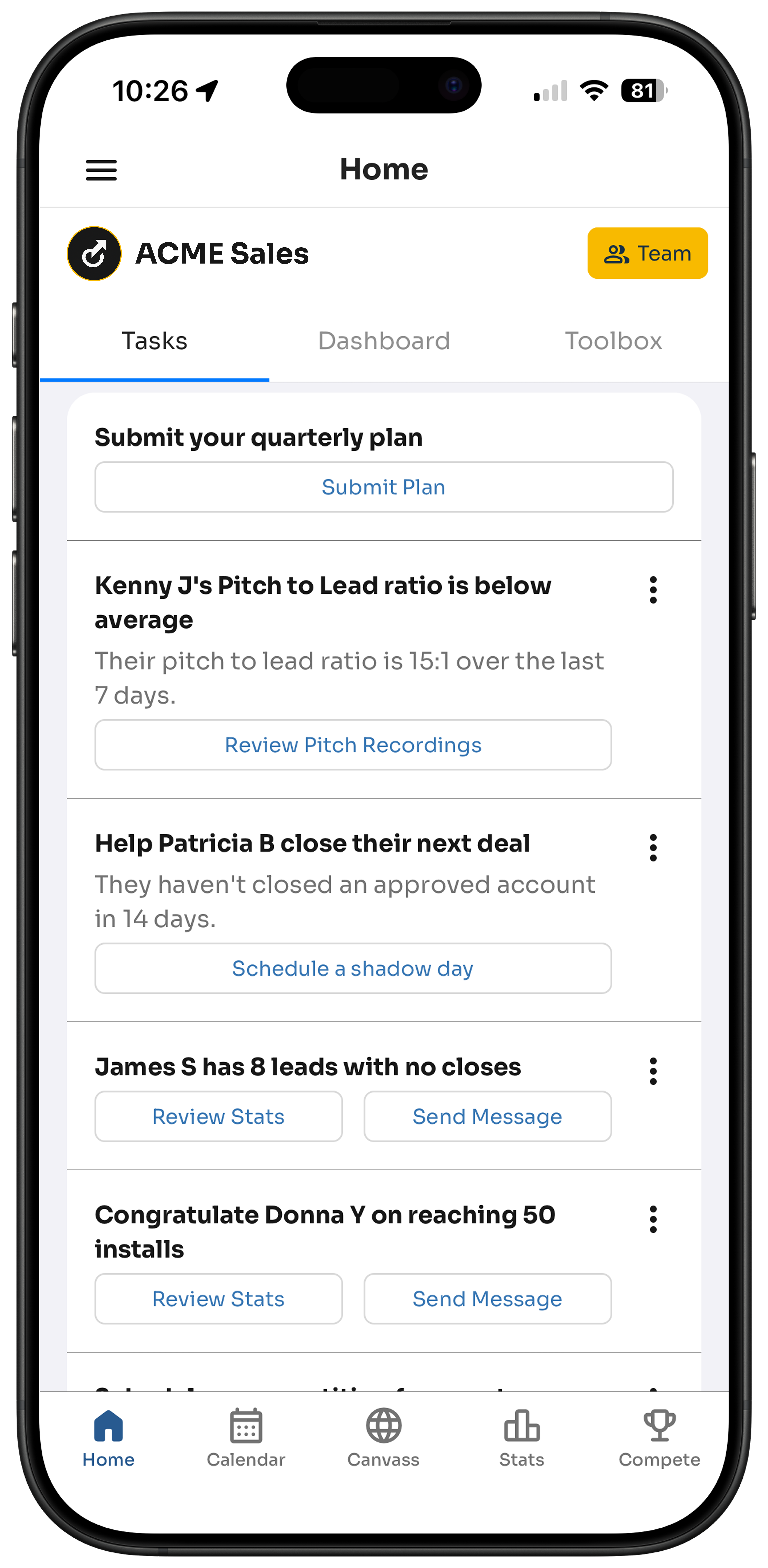 Screenshot of the Terros interface.