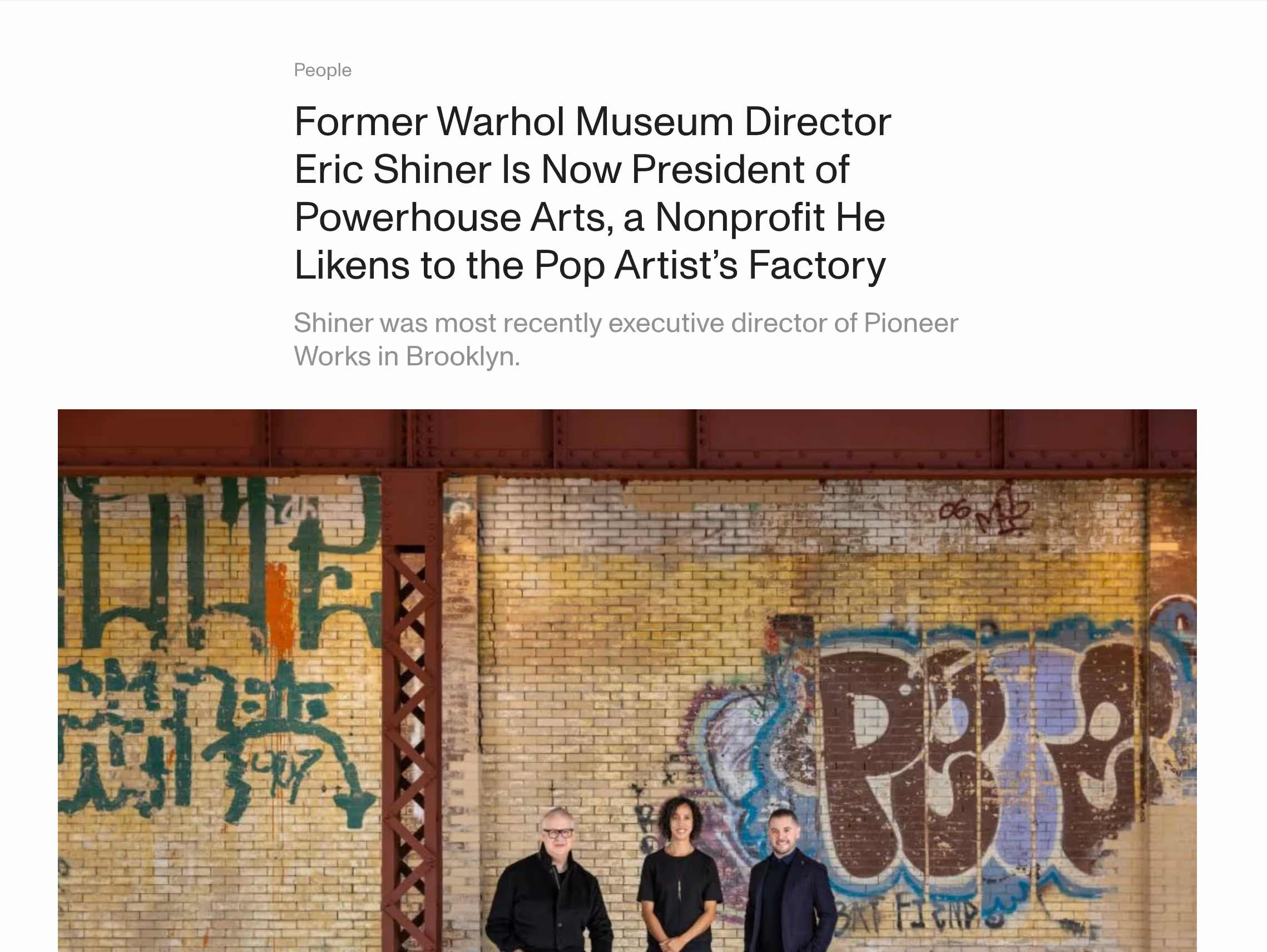 Former Warhol Museum Director Eric Shiner Is Now President of Powerhouse Arts, a Nonprofit He Likens to the Pop Artist’s Factory