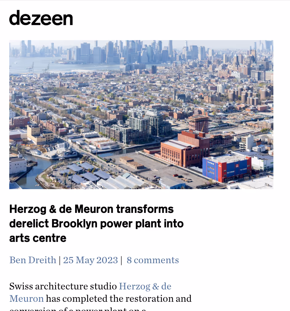 Herzog & de Meuron transforms derelict Brooklyn power plant into arts centre