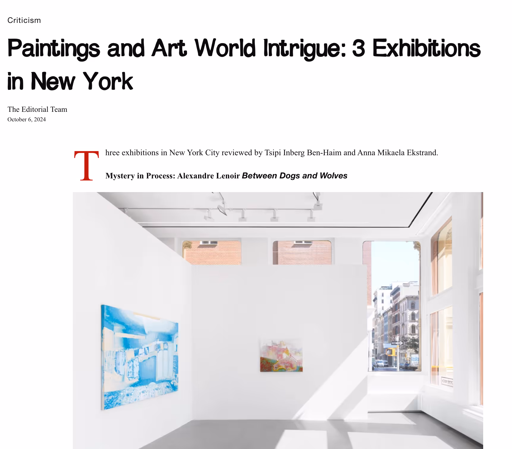 Paintings and Art World Intrigue: 3 Exhibitions in New York