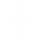 White lightning bolt icon on transparent background.