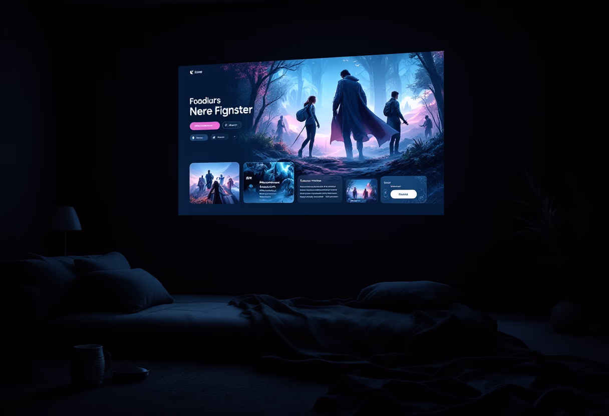 [digital project] image of a game interface as wall projection