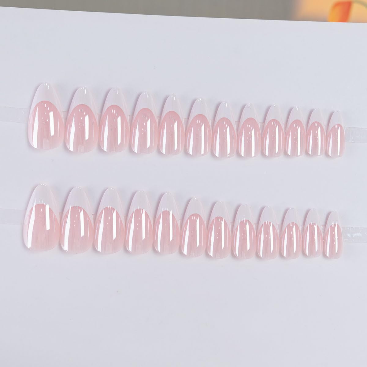 French Tip Almond Press-On Nails