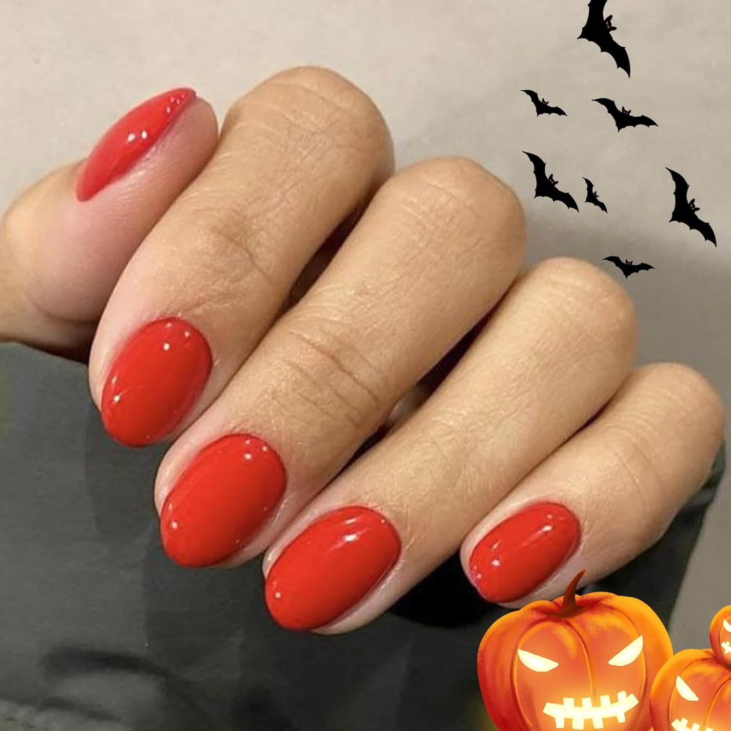 Red Short Press-On Nails