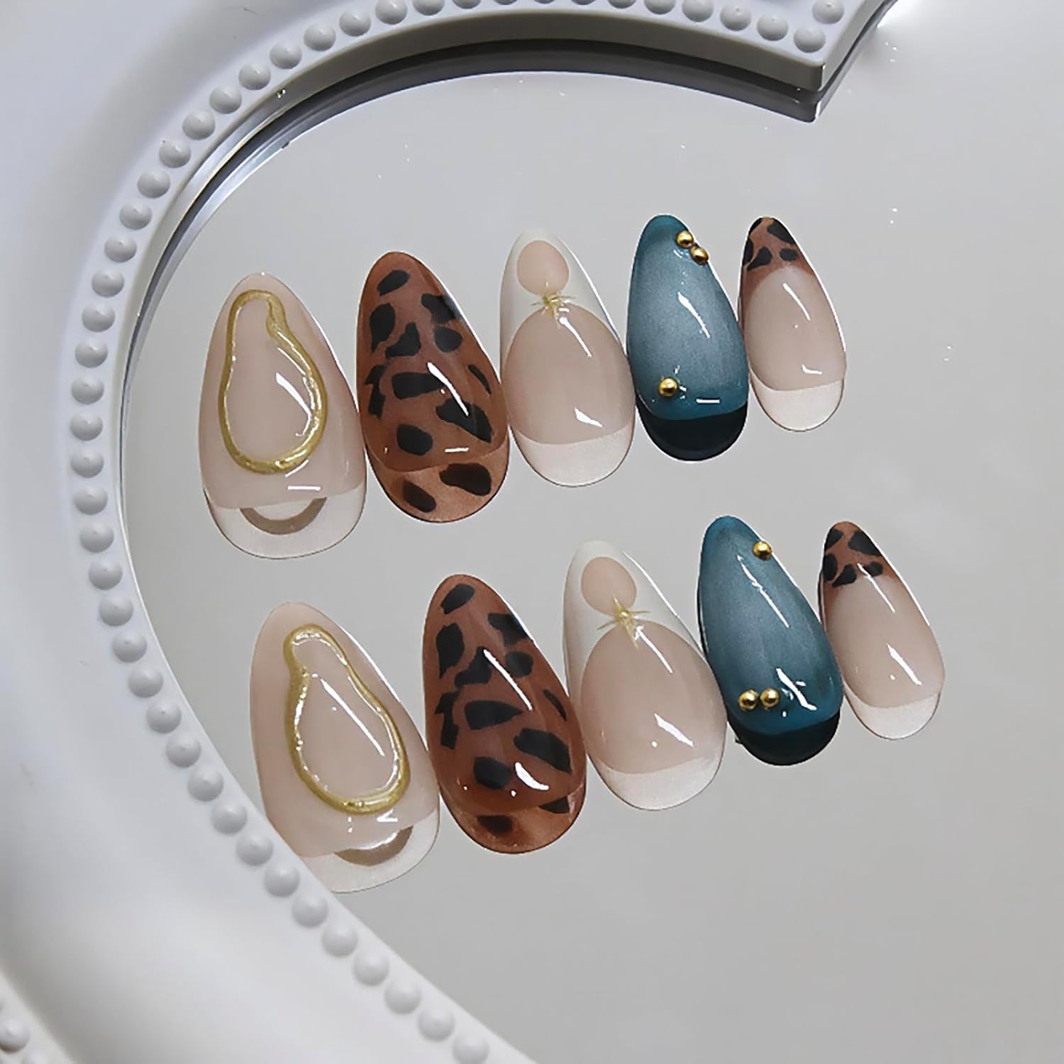 Brown Leopard Almond Press-On Nails