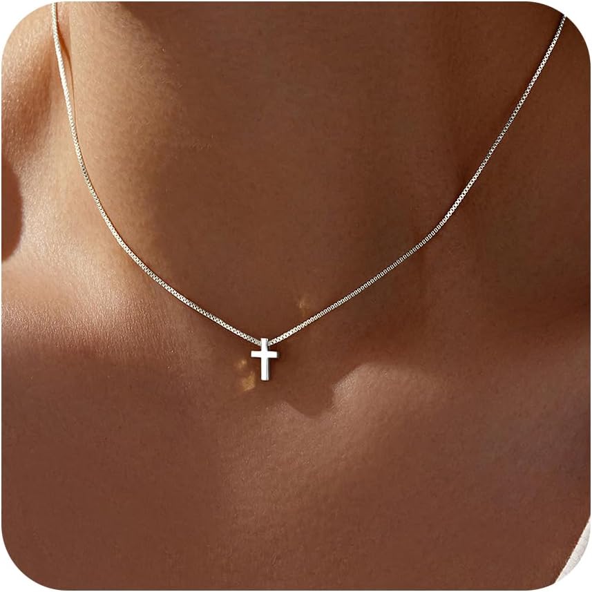 14K Gold Cross Choker Necklace