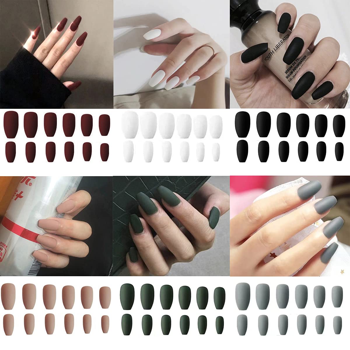 Matte Coffin Press-On Nails