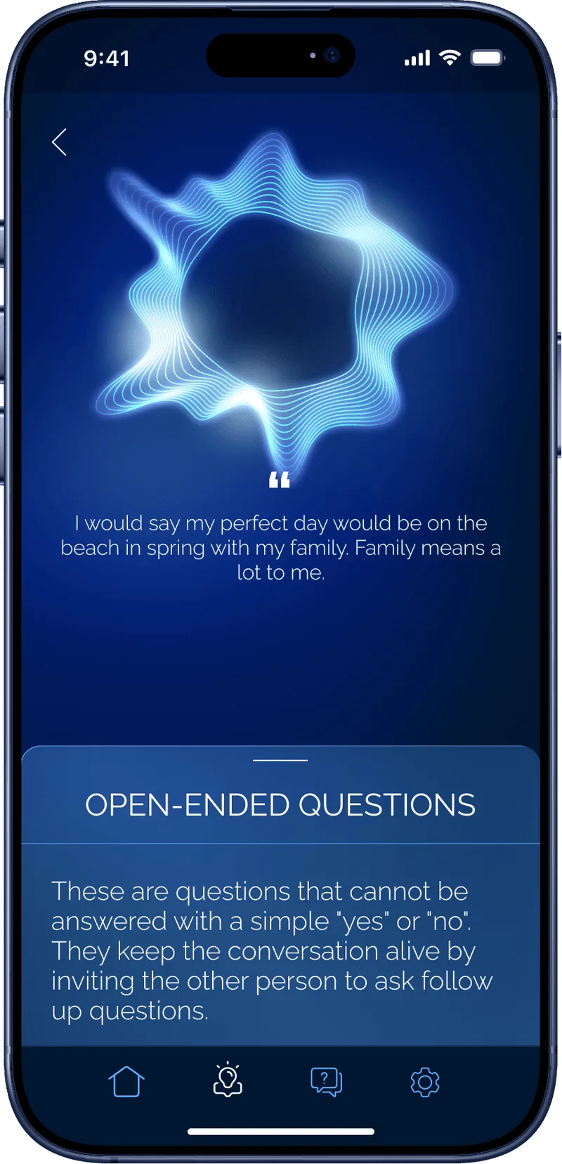 Minerva Screen showing her speaking in mentor mode