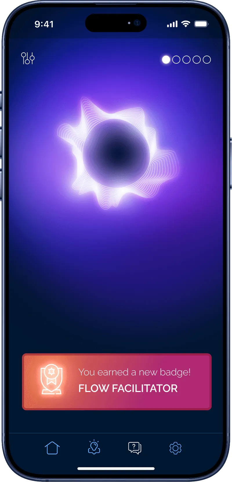 Minerva Screen showing a badge collected during conversation