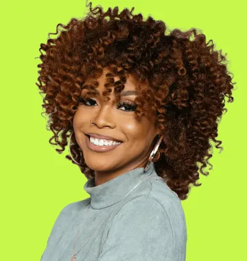 A woman with an afro hairstyle