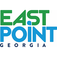 East Point Georgia city logo with stylized green and blue text.