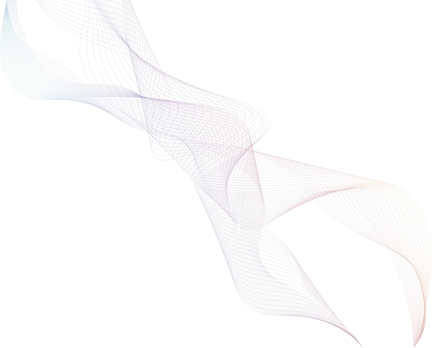 Abstract flowing ribbon-like wave with gradient colors from blue to purple to orange on black background.