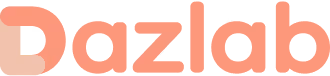 Dazlab brand logo text in rounded coral letters.