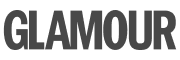 Glamour magazine logo in bold uppercase letters.
