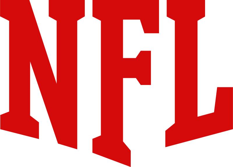 Bold red letters spelling 'NFL' on a black background.