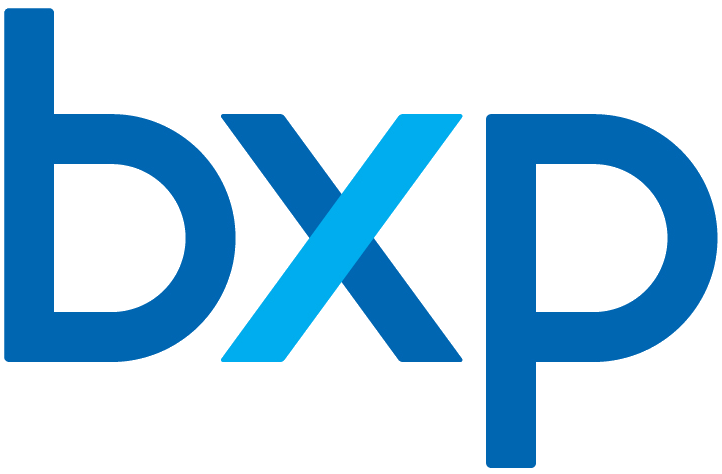 Logo with lowercase letters b, x, and p in blue, with the x in a lighter blue shade.