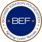 Logo of Boomer Esiason Foundation with BEF initials in the center and the phrase 'fighting cystic fibrosis' encircling it.