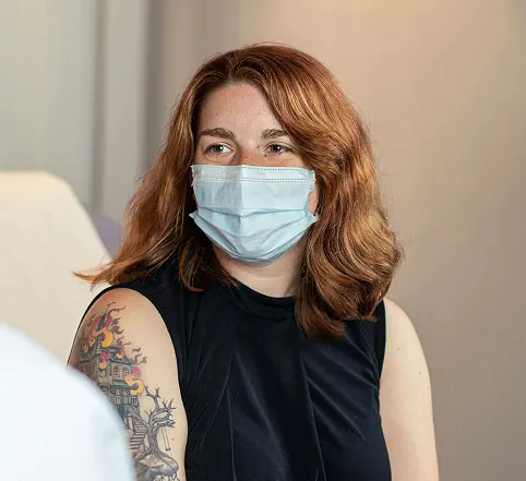 A patient at a clinic visit