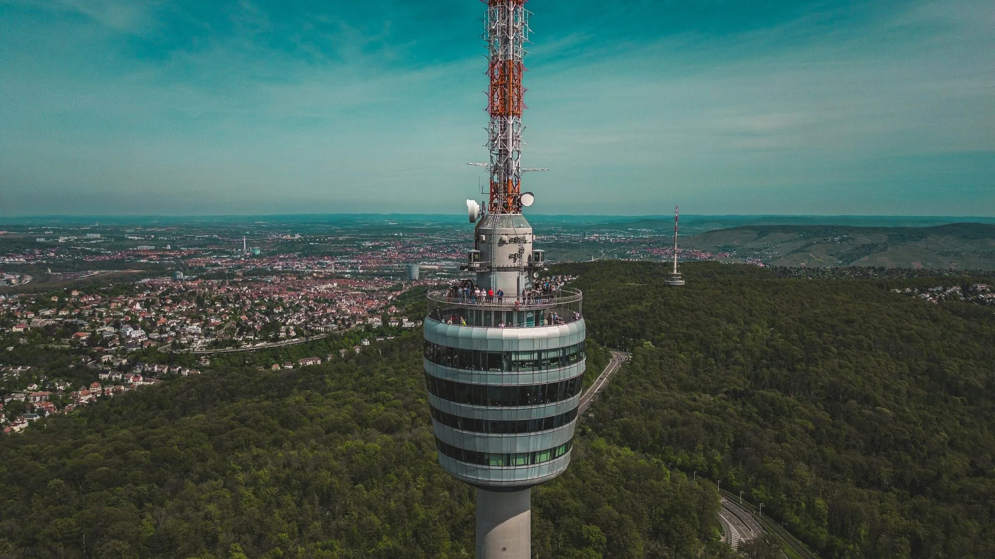 Stuttgarter Funkturm aus der Luft